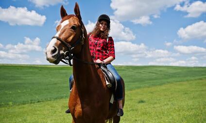 Projížďky na koních pro zkušené jezdce na Farmě pod Hradem Dívčí hrad